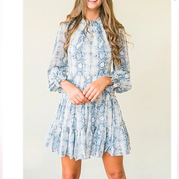Anthropologie Dresses & Skirts - Karlie X Anthropologie Snake Print Ruffle Dress